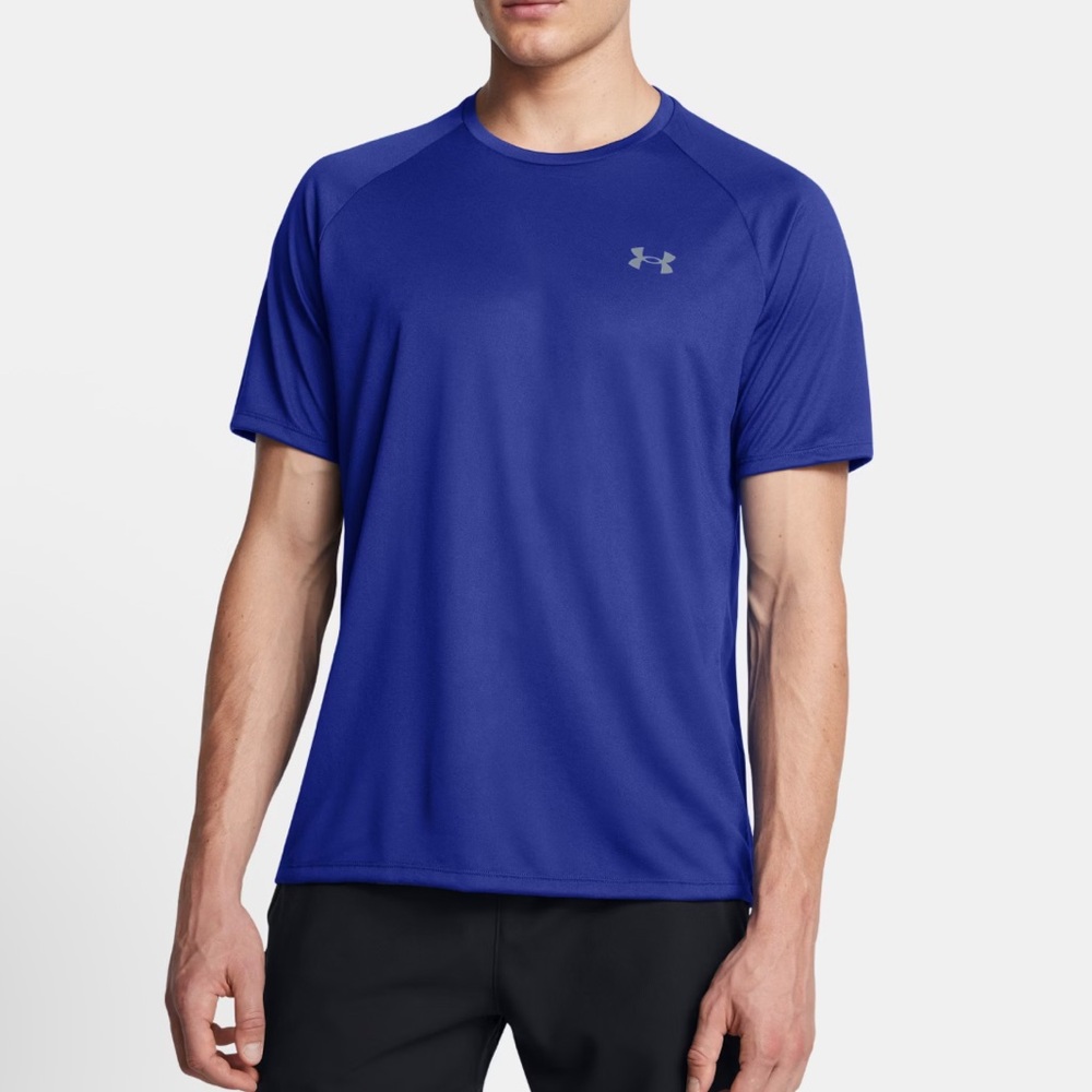 NWT Under Armour THE TECH TEE Mens Medium Blue Polyester‎ Loose Shirt T-shirt